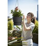 ELHO Pot de fleurs a suspendre Greenville 24 - Extérieur - Ø 23,9 x H 20,3 cm - Vivre noir