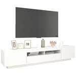 vidaXL Meuble TV avec lumières LED Blanc 200x35x40 cm