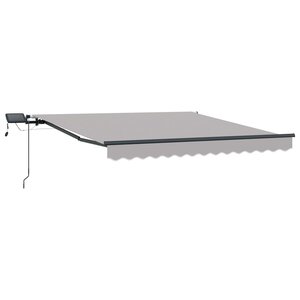 vidaXL Auvent Rétractable Gris clair 350 x 250 cm tissu