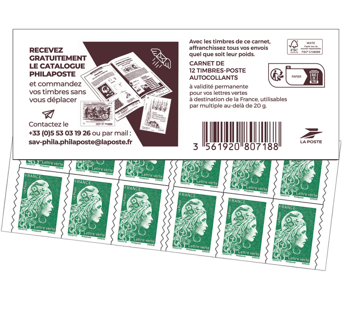 Carnet 10 timbres Marianne l'engagée - Lettre verte - Cdiscount