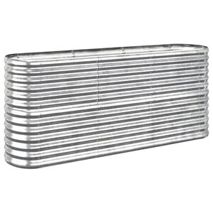 vidaXL Lit surélevé de jardin Acier enduit de poudre Argenté