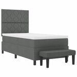 vidaXL Lit à ressorts avec matelas Gris foncé 100 x 200 cm tissu