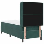 vidaXL Lit à Ressorts avec Matelas LED Vert foncé 80 x 200 cm Velours