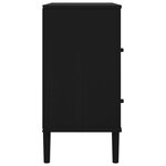 vidaXL Buffet SENJA aspect rotin noir 80x40x80 cm bois massif de pin