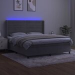 vidaXL Sommier à lattes de lit matelas et LED Gris clair 180x200 cm