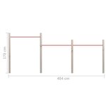 Vidaxl barre de gym de jardin 404x170 cm bois de pin imprégné et acier