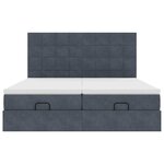 VidaXL Cadre de lit ottoman avec matelas gris foncé 180x200cm velours