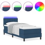 vidaXL Lit à ressorts avec matelas Bleu 80 x 200 cm tissu