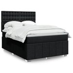 vidaXL Sommier à lattes de lit avec matelas Noir 140x200 cm Tissu