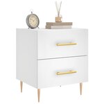 vidaXL Tables de chevet 2 Pièces blanc 40x35x47 5 cm bois d’ingénierie