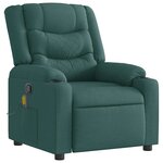 vidaXL Fauteuil de massage inclinable Vert foncé Tissu