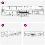vidaXL Ensemble de canapés d'extérieur 7 Pièces Blanc et gris clair