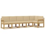 vidaXL Ensemble de canapés d'extérieur 6 pc Blanc et Beige Polyester