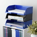 Corbeille à courrier Plus Jumbo A4 à l'italienne Noir LEITZ