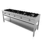 Piano de cuisson gaz sur meuble série 600 - 1 à 5 brûleurs - combisteel -  - acier inoxydable6.5 kw 2080x600x800mm