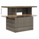 vidaXL Table de jardin gris 100x55x73 cm résine tressée et bois acacia