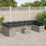 vidaXL Ensemble de canapé de jardin Gris clair polyrotin