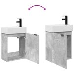 vidaXL Meuble de salle de bain avec robinet Gris béton