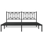 vidaXL Cadre de lit métal avec tête de lit noir 183x213 cm