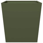 vidaXL Jardinières 2 Pièces vert olive 50x50x50 cm acier