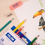 LOT de 40 Taille-crayon Milan Maxi 1 trou - Lame en acier carbone - Transparent