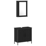vidaXL Ensemble de mobilier de salle de bain avec étagère 3 Pièces Noir