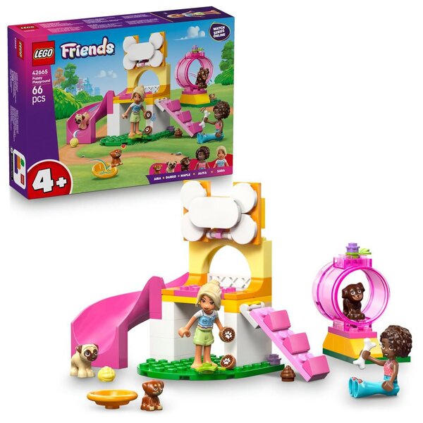 LEGO Friends 42665 - L'aire de jeux des chiots (4+) avec 2 mini-poupées et 3 chiots.