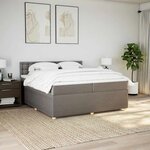 vidaXL Sommier à lattes de lit avec matelas Taupe 200x200 cm Tissu