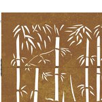 vidaXL Portail de jardin 105x130 cm acier corten design de bambou