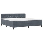 Lit à ressort vidaXL avec matelas gris foncé 200x200 cm en velours