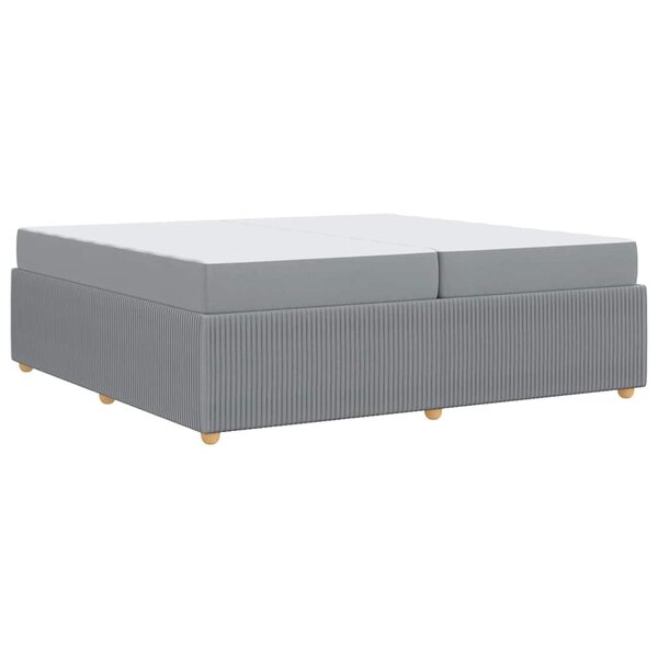 vidaXL Cadre de lit avec matelas Gris clair 200 x 200 cm tissu