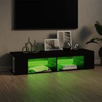 vidaXL Meuble TV avec lumières LED noir 135x39x30 cm