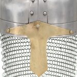 vidaXL Casque de chevalier croisé antique pour GN Argenté Acier