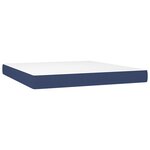vidaXL Sommier à lattes de lit matelas et LED Bleu 180x200 cm Tissu