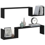 vidaXL Étagère Murale avec étagère 2 Pièces Chêne noir 100 x 15 x 20 cm