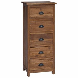 vidaXL Commode avec tiroir Marron 45 x 35 x 110 cm Bois de teck massif