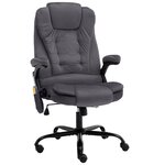 vidaXL Chaise de bureau de massage Gris foncé Velours