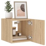 vidaXL Meubles TV muraux lumières LED 2 Pièces chêne sonoma 30 5x35x30 cm