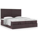 VidaXL Cadre de lit ottoman avec matelas marron foncé 200x200 cm tissu