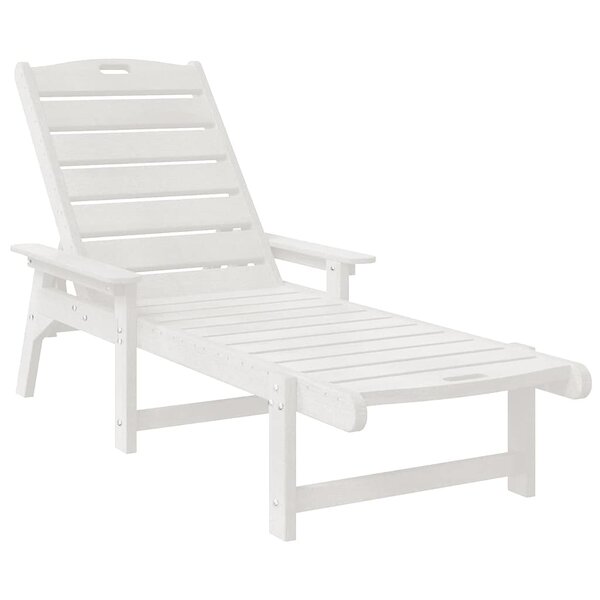 vidaXL Mobilier de jardin lounge 2 Pièces Blanc 53 x 195.5 x 30cm