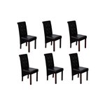 vidaXL Chaises à manger lot de 6 noir similicuir