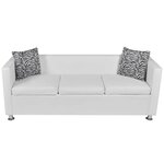 vidaXL Jeu de canapé à 2 places et à 3 places Cuir synthétique Blanc