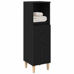 vidaXL Cabinet de Salle de Bain avec porte Chêne noir 30 x 30 x 100 cm