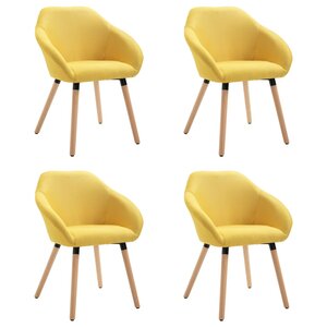 vidaXL Chaises à manger lot de 4 jaune tissu