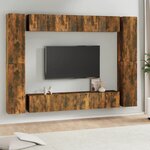 vidaXL Ensemble de meubles TV 10 Pièces Chêne fumé Bois d'ingénierie
