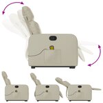 vidaXL Fauteuil inclinable de massage Crème Similicuir