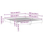 vidaXL Cadre de lit sans matelas noir 160x200 cm bois d'ingénierie