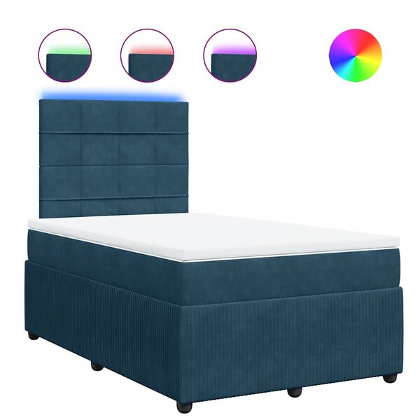 vidaXL Sommier à lattes de lit et matelas bleu 120x200 cm velours