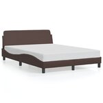 vidaXL Cadre de lit avec tête de lit Marron 120x200 cm Similicuir