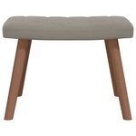 vidaXL Chaise de relaxation avec repose-pied Gris clair Velours